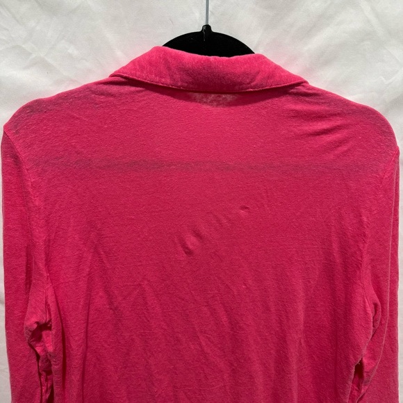 J McLaughlin Bold Linen Button Front Shirt Lightweight Long Sleeve Blouse Luxury - Picture 7 of 9